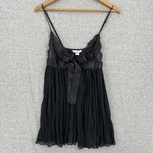 Victorias Secret Negligee Womens Small Black Sheer Lace Babydoll Nightgown